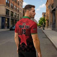 Custom Kenya Football Zipper Polo Shirt Go Harambee Stars - Red Jersey - Wonder Print Shop