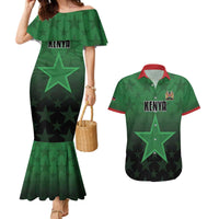 Custom Kenya Football Couples Matching Mermaid Dress and Hawaiian Shirt Go Harambee Stars - Green Jersey - Wonder Print Shop