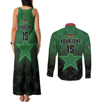 Custom Kenya Football Couples Matching Tank Maxi Dress and Long Sleeve Button Shirt Go Harambee Stars - Green Jersey - Wonder Print Shop