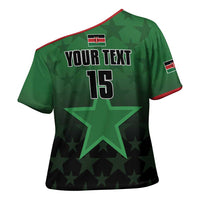 Custom Kenya Football Cross Shoulder Shirt Go Harambee Stars - Green Jersey - Wonder Print Shop
