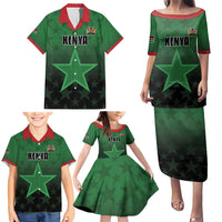 Custom Kenya Football Family Matching Puletasi and Hawaiian Shirt Go Harambee Stars - Green Jersey - Wonder Print Shop