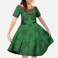 Custom Kenya Football Kid Short Sleeve Dress Go Harambee Stars - Green Jersey - Wonder Print Shop