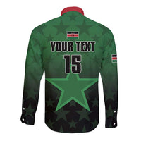 Custom Kenya Football Long Sleeve Button Shirt Go Harambee Stars - Green Jersey - Wonder Print Shop