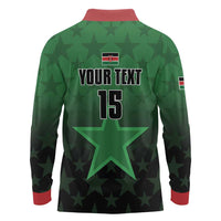 Custom Kenya Football Long Sleeve Polo Shirt Go Harambee Stars - Green Jersey - Wonder Print Shop