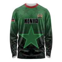 Custom Kenya Football Long Sleeve Shirt Go Harambee Stars - Green Jersey - Wonder Print Shop