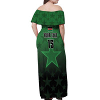 Custom Kenya Football Off Shoulder Maxi Dress Go Harambee Stars - Green Jersey - Wonder Print Shop