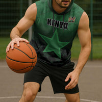 Custom Kenya Football Sleeveless Hoodie Go Harambee Stars - Green Jersey - Wonder Print Shop