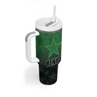 Custom Kenya Football Tumbler With Handle Go Harambee Stars - Green Jersey - Wonder Print Shop