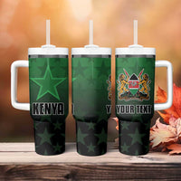Custom Kenya Football Tumbler With Handle Go Harambee Stars - Green Jersey - Wonder Print Shop