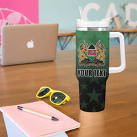 Custom Kenya Football Tumbler With Handle Go Harambee Stars - Green Jersey - Wonder Print Shop