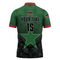 Custom Kenya Football Zipper Polo Shirt Go Harambee Stars - Green Jersey - Wonder Print Shop