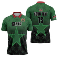 Custom Kenya Football Zipper Polo Shirt Go Harambee Stars - Green Jersey - Wonder Print Shop