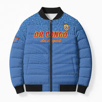 Custom DR Congo Football Bomber Puffer Jacket Come On Les Léopards - Wonder Print Shop
