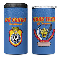Custom DR Congo Football 4 in 1 Can Cooler Tumbler Come On Les Léopards - Wonder Print Shop