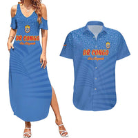 Custom DR Congo Football Couples Matching Summer Maxi Dress and Hawaiian Shirt Come On Les Léopards - Wonder Print Shop