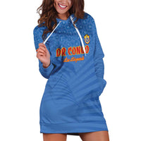 Custom DR Congo Football Hoodie Dress Come On Les Léopards - Wonder Print Shop