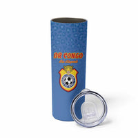 Custom DR Congo Football Skinny Tumbler Come On Les Léopards - Wonder Print Shop