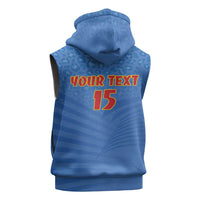 Custom DR Congo Football Sleeveless Zip Hoodie Come On Les Léopards - Wonder Print Shop