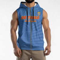 Custom DR Congo Football Sleeveless Zip Hoodie Come On Les Léopards - Wonder Print Shop