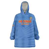 Custom DR Congo Football Wearable Blanket Hoodie Come On Les Léopards - Wonder Print Shop