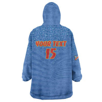 Custom DR Congo Football Wearable Blanket Hoodie Come On Les Léopards - Wonder Print Shop