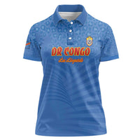 Custom DR Congo Football Women Polo Shirt Come On Les Léopards - Wonder Print Shop