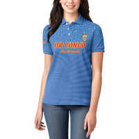 Custom DR Congo Football Women Polo Shirt Come On Les Léopards - Wonder Print Shop