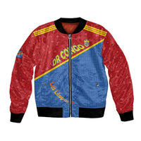 Custom DR Congo Football Bomber Jacket Allez Les Léopards - Wonder Print Shop