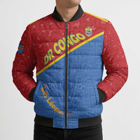 Custom DR Congo Football Bomber Puffer Jacket Allez Les Léopards - Wonder Print Shop