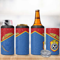 Custom DR Congo Football 4 in 1 Can Cooler Tumbler Allez Les Léopards - Wonder Print Shop