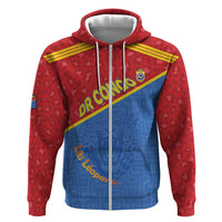 Custom DR Congo Football Hoodie Allez Les Léopards - Wonder Print Shop