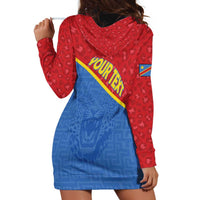 Custom DR Congo Football Hoodie Dress Allez Les Léopards - Wonder Print Shop