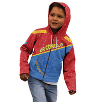 Custom DR Congo Football Kid Hoodie Allez Les Léopards - Wonder Print Shop