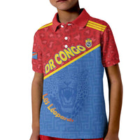 Custom DR Congo Football Kid Polo Shirt Allez Les Léopards - Wonder Print Shop