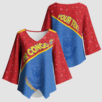 Custom DR Congo Football Kimono Sleeve Blouse Allez Les Léopards - Wonder Print Shop