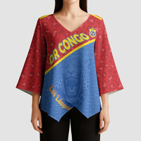 Custom DR Congo Football Kimono Sleeve Blouse Allez Les Léopards - Wonder Print Shop