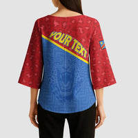 Custom DR Congo Football Kimono Sleeve Blouse Allez Les Léopards - Wonder Print Shop