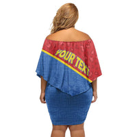 Custom DR Congo Football Off Shoulder Short Dress Allez Les Léopards - Wonder Print Shop