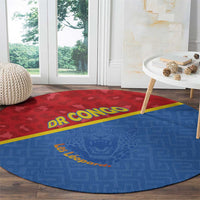 DR Congo Football Round Carpet Allez Les Léopards - Wonder Print Shop