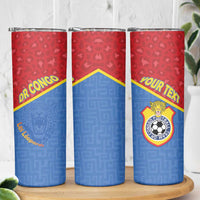 Custom DR Congo Football Skinny Tumbler Allez Les Léopards - Wonder Print Shop