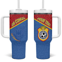 Custom DR Congo Football Tumbler With Handle Allez Les Léopards - Wonder Print Shop