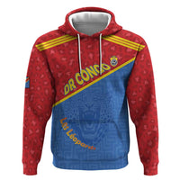 Custom DR Congo Football Zip Hoodie Allez Les Léopards - Wonder Print Shop