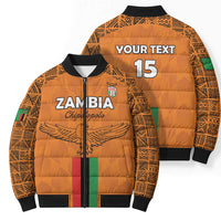Custom Zambia Football Bomber Puffer Jacket Go Chipolopolo Go - Wonder Print Shop
