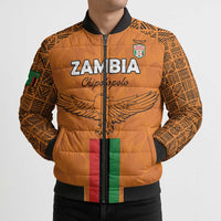Custom Zambia Football Bomber Puffer Jacket Go Chipolopolo Go - Wonder Print Shop