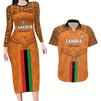 Custom Zambia Football Couples Matching Long Sleeve Bodycon Dress and Hawaiian Shirt Go Chipolopolo Go - Wonder Print Shop