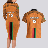Custom Zambia Football Couples Matching Long Sleeve Bodycon Dress and Hawaiian Shirt Go Chipolopolo Go - Wonder Print Shop