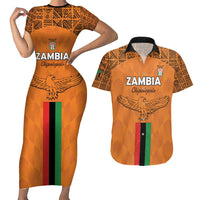 Custom Zambia Football Couples Matching Short Sleeve Bodycon Dress and Hawaiian Shirt Go Chipolopolo Go - Wonder Print Shop
