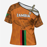Custom Zambia Football Cross Shoulder Shirt Go Chipolopolo Go - Wonder Print Shop