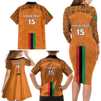 Custom Zambia Football Family Matching Long Sleeve Bodycon Dress and Hawaiian Shirt Go Chipolopolo Go - Wonder Print Shop