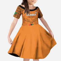 Custom Zambia Football Family Matching Off The Shoulder Long Sleeve Dress and Hawaiian Shirt Go Chipolopolo Go - Wonder Print Shop